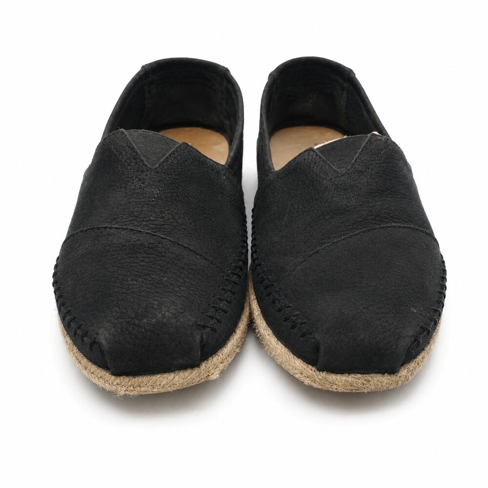 TOMS Men’s Black Suede Alpargata Espadrille Slip On Shoes SIZE 10.5